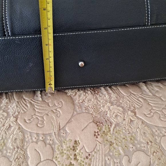 Franklin Covey Black Leather Laptop Briefcase Purse Bag - Picture 3 of 8